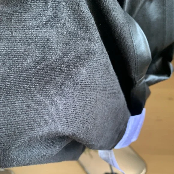 ZARA Black Faux Leather Smocked Midi Dress XS NWT - Picture 4 of 9